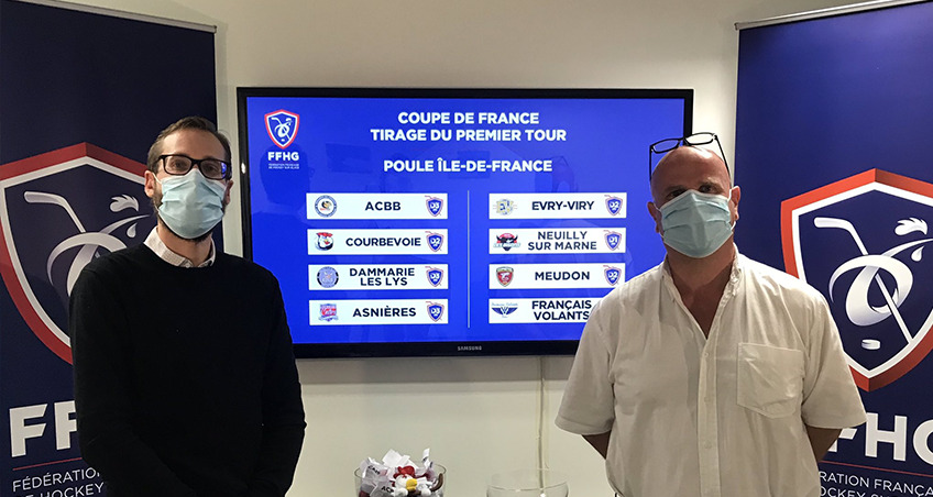 Axel Escalle et Olivier Molina lors du tirage au sort du premier tour de la Coupe de France