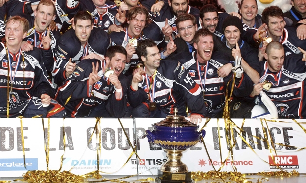 L'équipe d'Angers, lors de sa victoire finale le 26 janvier 2014. Xavier Lainé