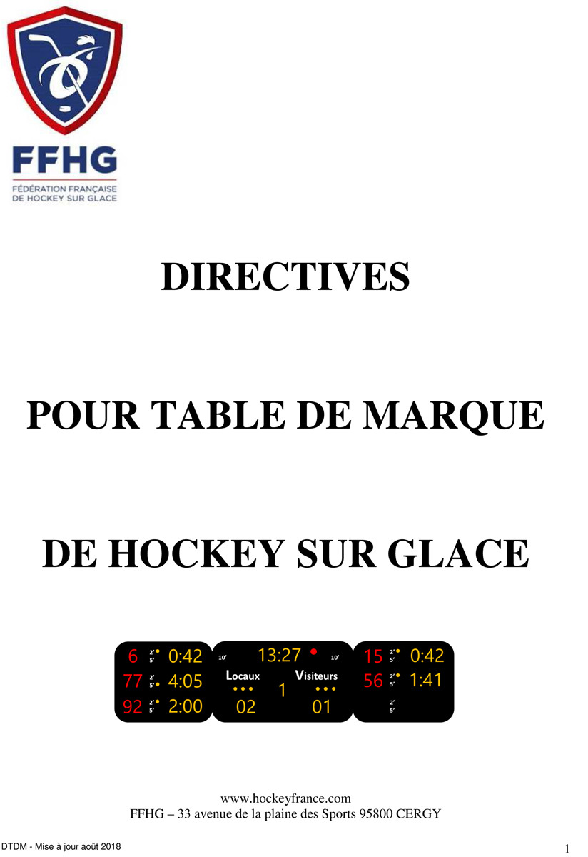 Directives Table de Marque 2018/2019