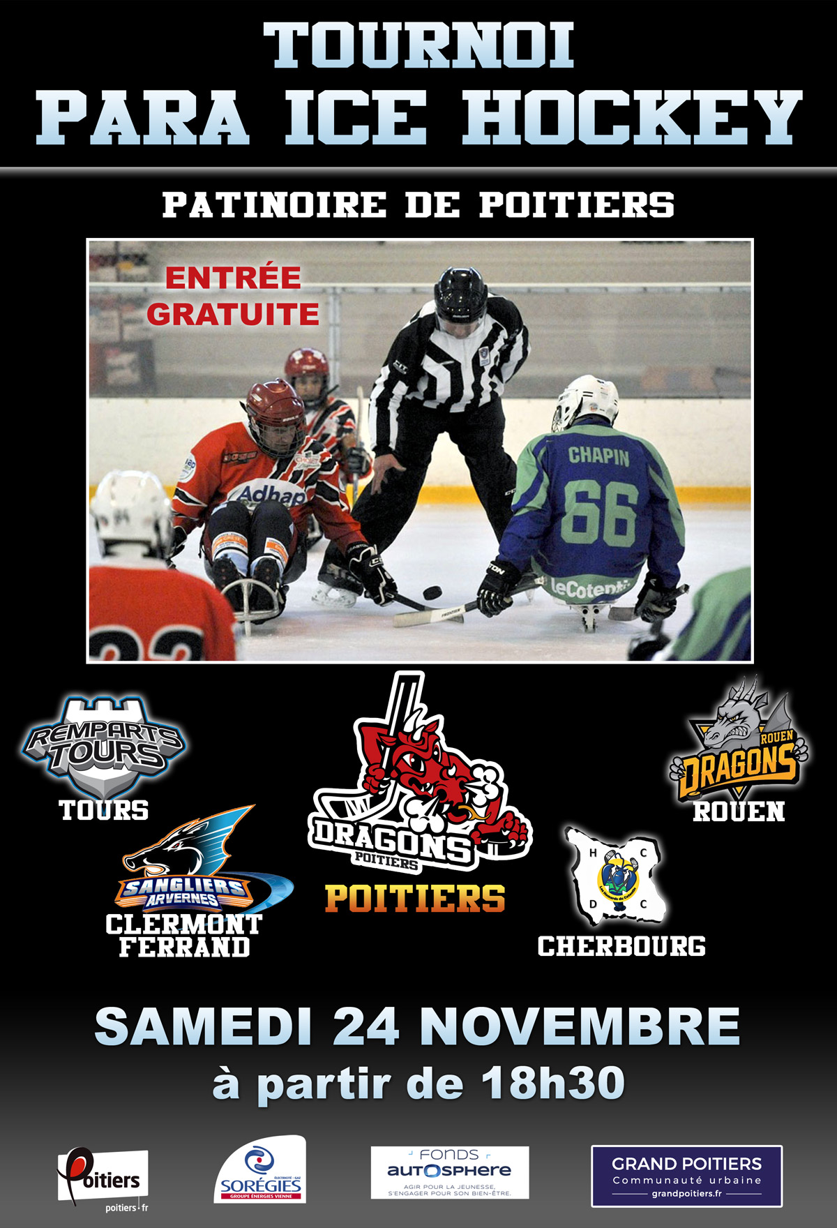 Affiche Tournoi Para-Hockey-sur-Glace Poitiers