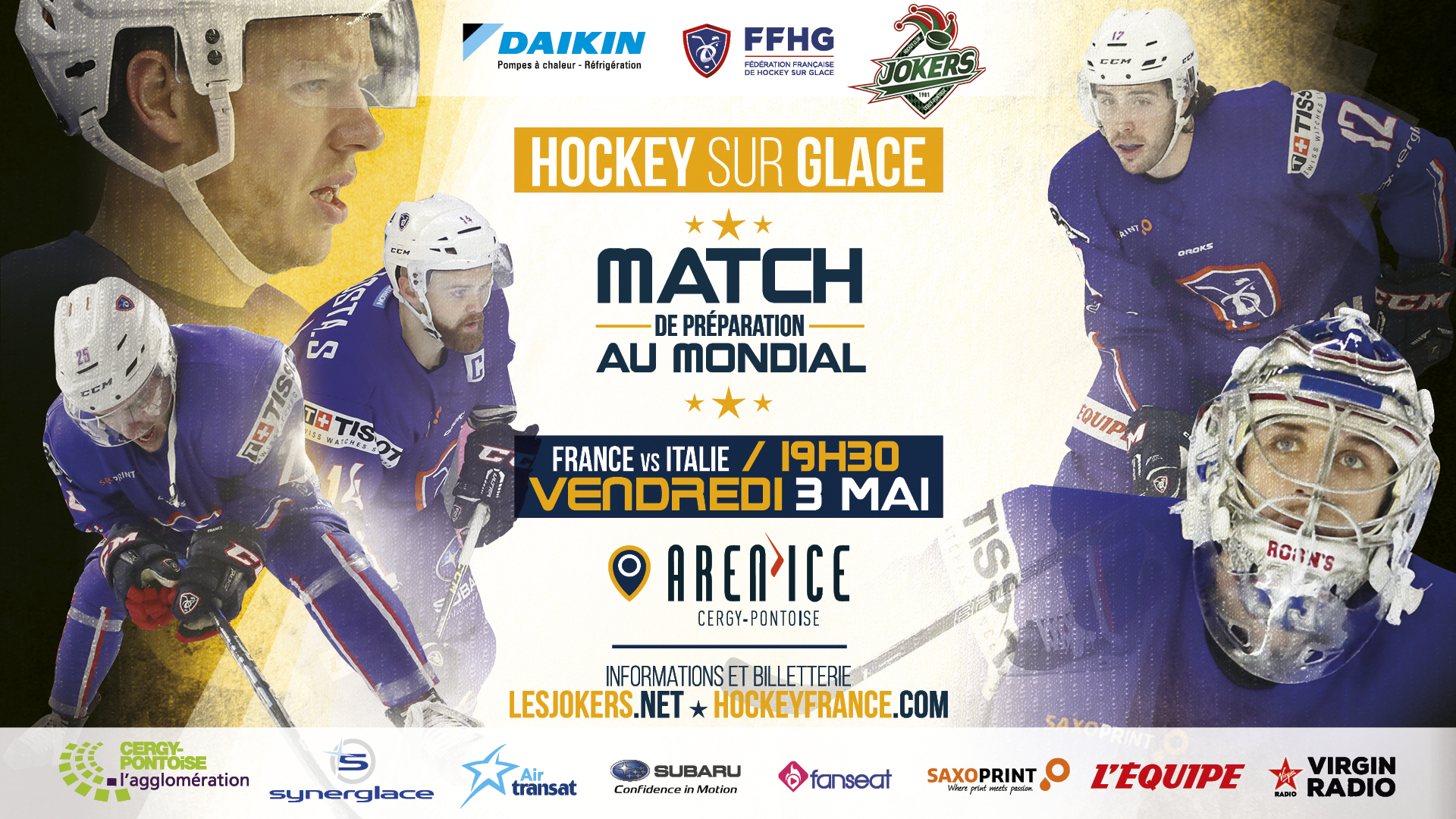 Venez encourager les Bleus à l'Aren'Ice pour leur dernier match de préparation au Mondial Elite 2019 !