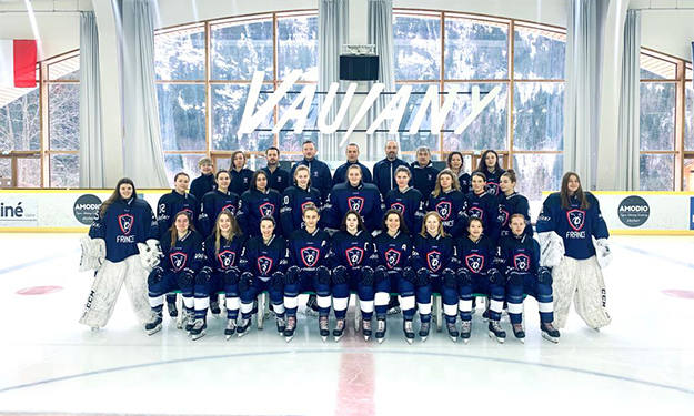 Photo de groupe pour les Bleuettes à Vaujany