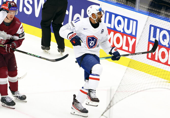 Mondial 2024 – La célébration de Bellemare après son but face à la Lettonie